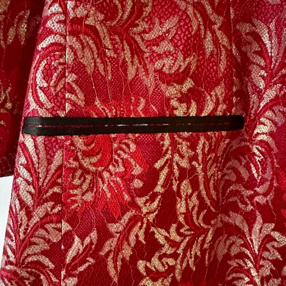 Statements Italy “Confidence Collection “ Red & Gold Brocade Tuxedo Jacket 56L - Picture 5 of 13
